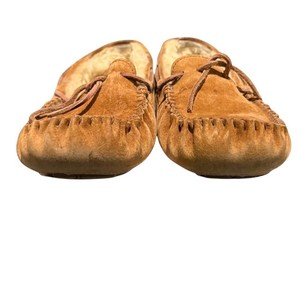 UGG Dakota Moccasin Slippers Womens Size 7 Brown Suede Sherpa Slip On Shoes 5612 - Picture 3 of 9